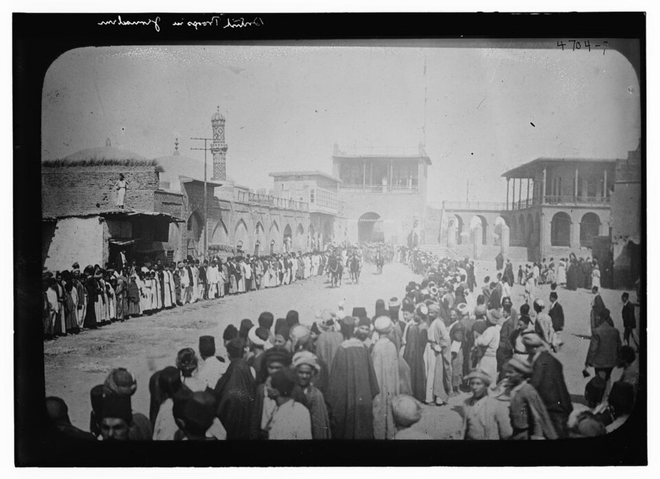 British troops in Baghdad on 11 March 1917, an image of occupation rather than a neutral arrival.