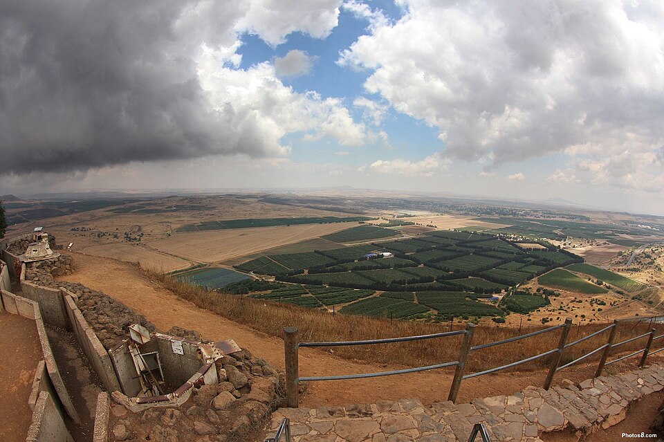 Looking towards Syria from the Israeli-occupied Golan Heights in 2009; this view does not depict the 1967 conquest.